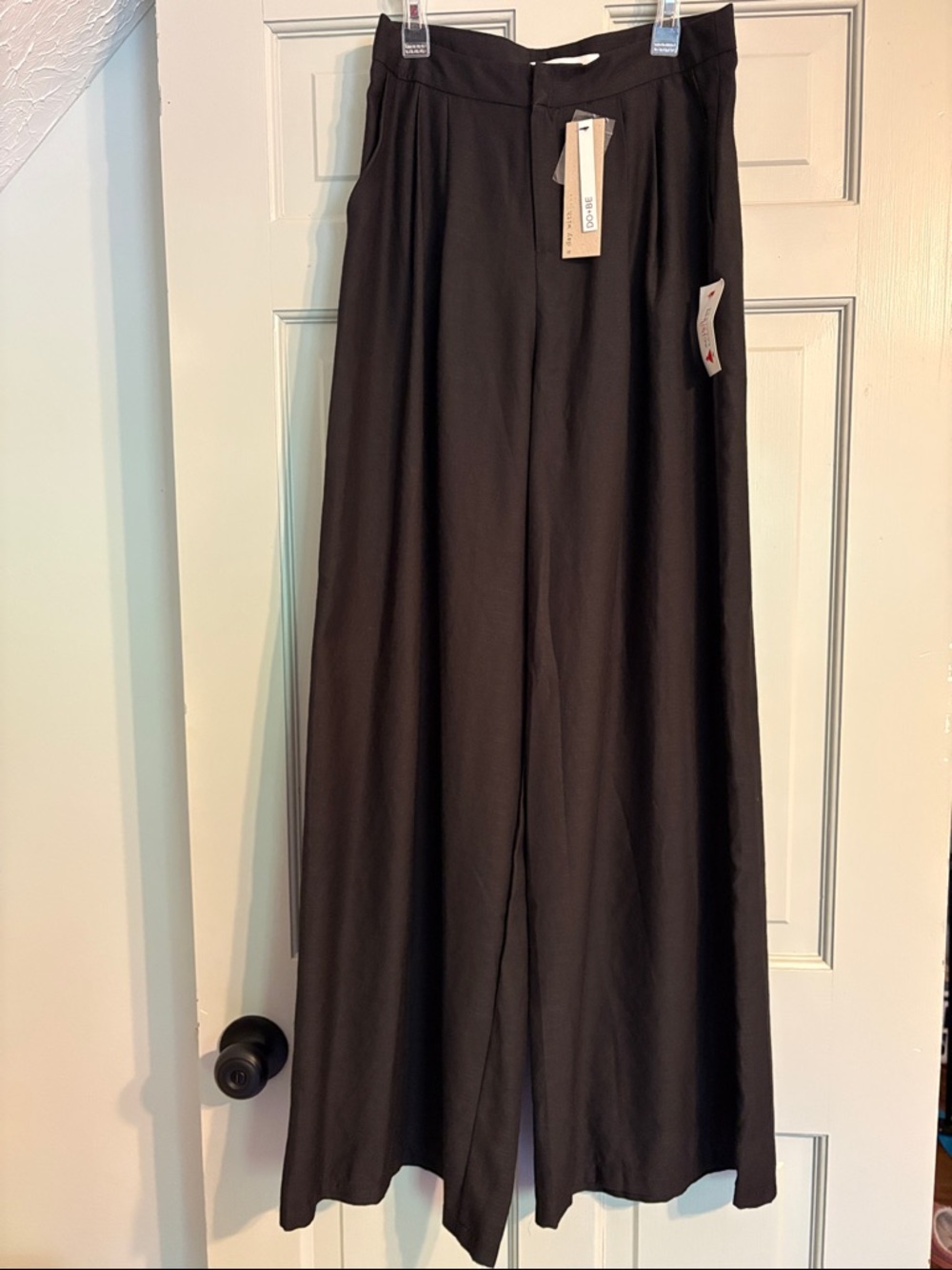NEW Red Dress Boutique M Black Wide-Leg Pleated Front Pocket Trouser